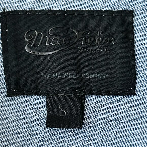 Mackeen Mens Venice Distressed Thunder Rhinestones Thunder Blue Jacket Small NWT - Picture 8 of 12